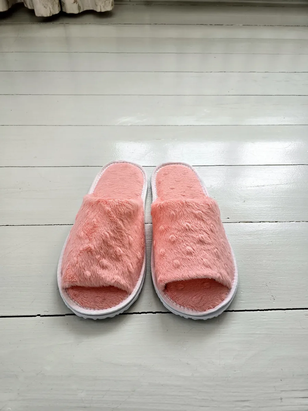 Тапочки велсофт открытые нежно-розовые