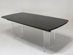 Стол LAURITS 200 GOLDEN, стекло BUBBLE  / Прозрачный каркас ®DISAUR