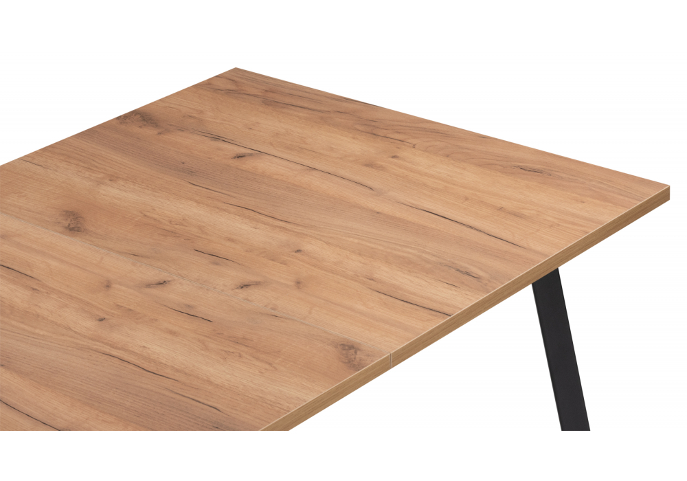 Стол деревянный Woodville Кортни 117 (157) x 77 дуб крафт золотой, черный матовый, ножки черные