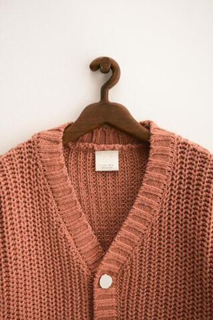 ZARA TIMELESS — КАРДИГАН КРУПНОЙ ВЯЗКИ, ПЕРСИКОВЫЙ