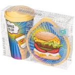 Набор: стакан с крышкой 550мл с декором + контейнер для хранения 0,4л с декором «IZI-GO»