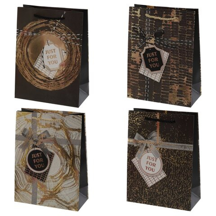 GAEM Пакет подарочный S (бумага 210г/м2, блок микс 12шт), L17,5 W9 H24 см, 4в.