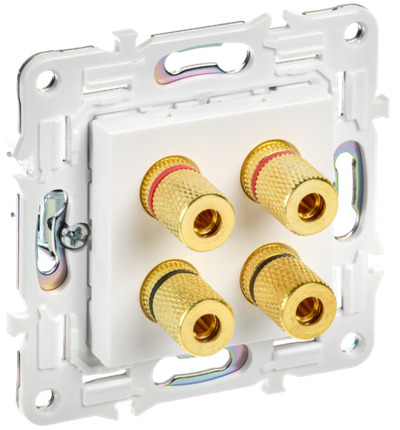 SKANDY Аудиорозетка 4-местная SK-A01W арктический белый IEK