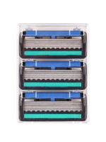 3 многоразовых кассеты,  5 лезвий , для бритвенного станка HAOWELL, плавающая головка, полоска Aloe+витамин E.