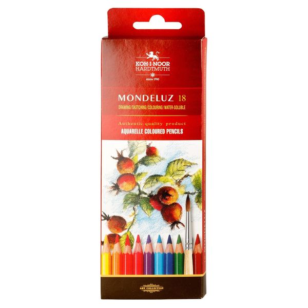 Карандаши акварельные KOH-I-NOOR MONDELUZ FRUIT 3717, 18 цветов