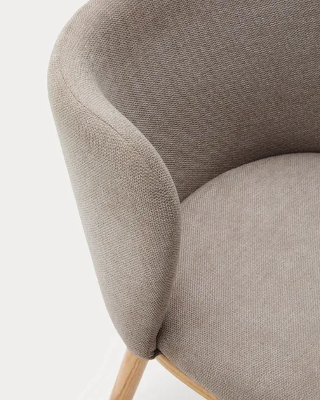 Стул Ciselia, коричневый шенилл, ножки из массива ясеня