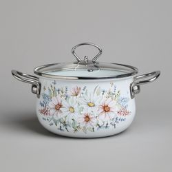 НАБОР КАСТРЮЛЬ AGNESS ЭМАЛИРОВАННЫХ СЕРИЯ "ДВОРЦОВЫЙ ПАРК", 6ПР. 2,0/2,8/3,6Л,18Х11/20Х12/22Х13СМ