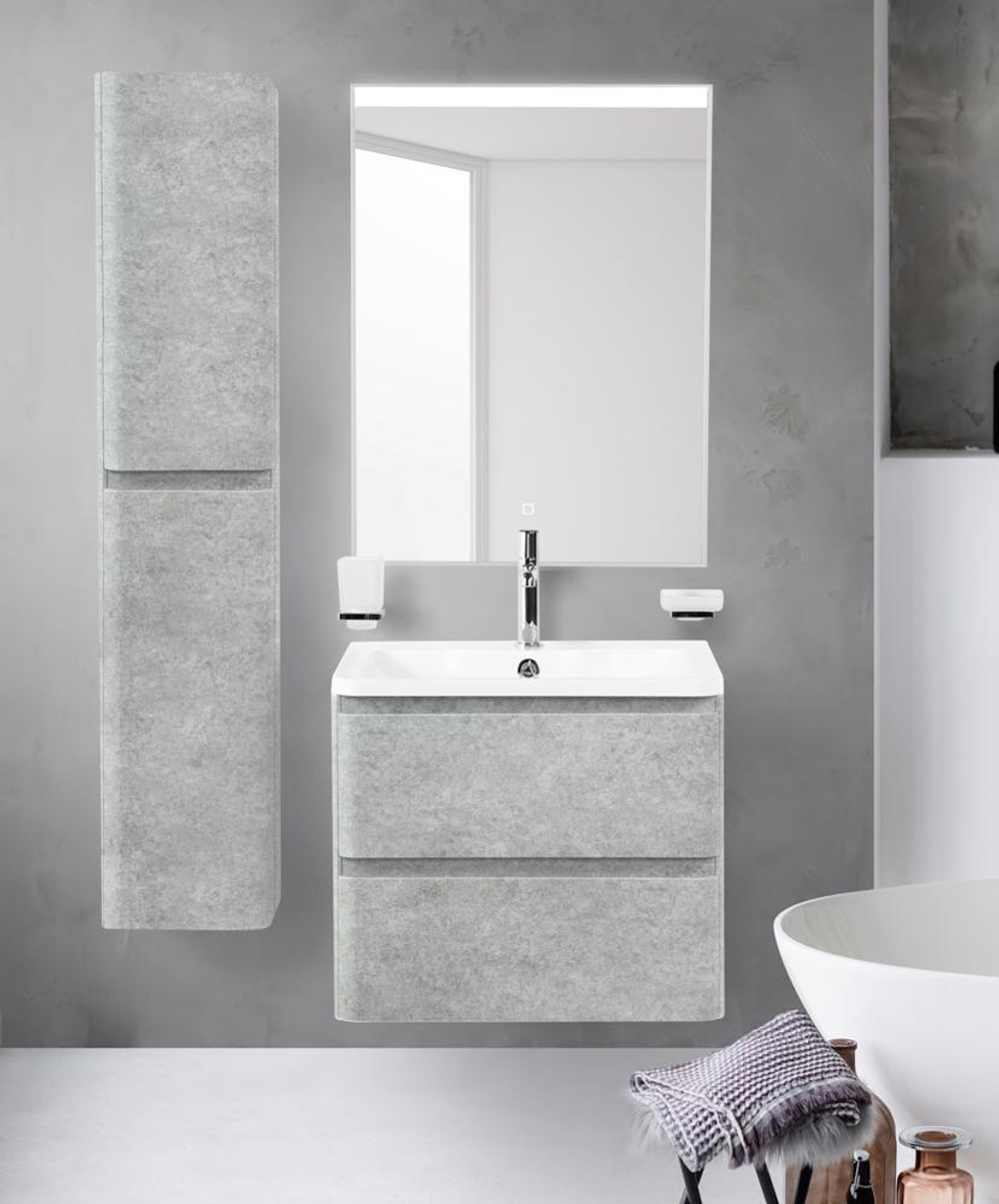 Тумба подвесная с раковиной BelBagno ALBANO-600-2C-SO-CVG Cemento Verona Grigio, раковина BB600/455-LV-MR-ALR