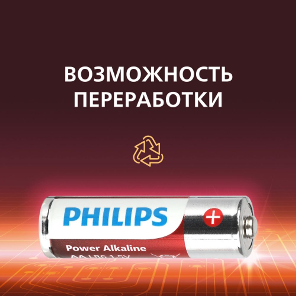 Батарейки Philips LR6P12W/51 АА алкалиновые 1,5v 12 шт. LR6-12BL Power