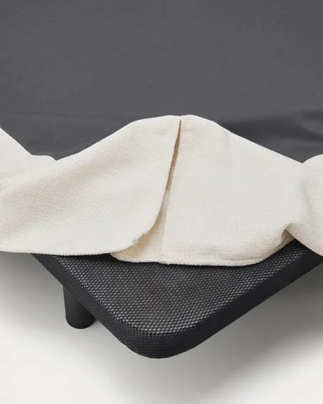 Кровать Jaira из белого шенилла со съемным чехлом для матраса 160x200 см