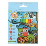 Фломастеры KOH-I-NOOR "Совы", 12 цветов, смываемые, трехгранные, картонная упаковка, европодвес, 771012AB02KS