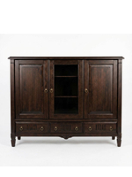 Тумба 180х50х145, Джоли, 3 двери 3 ящика для одежды, для спальни, гостиной, детской, прихожей, массив березы, коричневый, MAKOSA