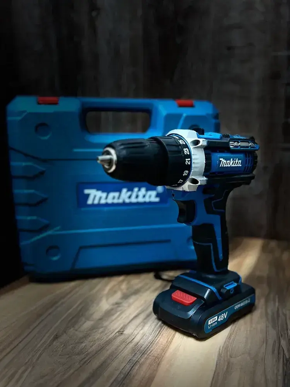 Дрель шуруповерт аккумуляторный 2 АКБ 48V/48В, 25 Нм, с набором насадок