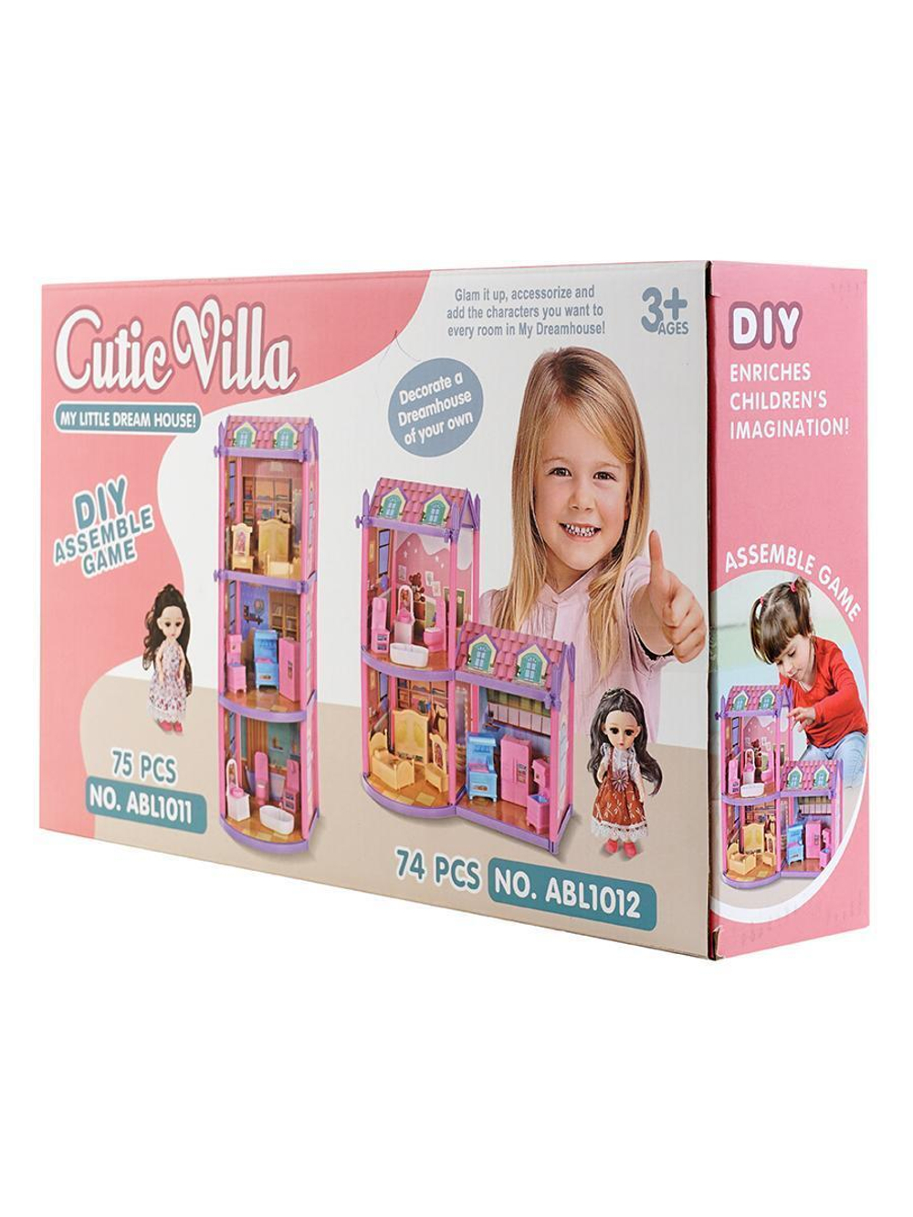 Дом для куклы с куклой и мебелью коробка ABL1012