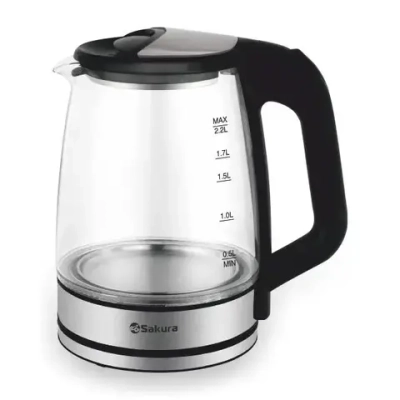 Чайник электр SA-2722BK (2.2) стекл подсв