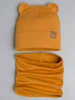 Шапка с ушками осенняя и снуд для детей