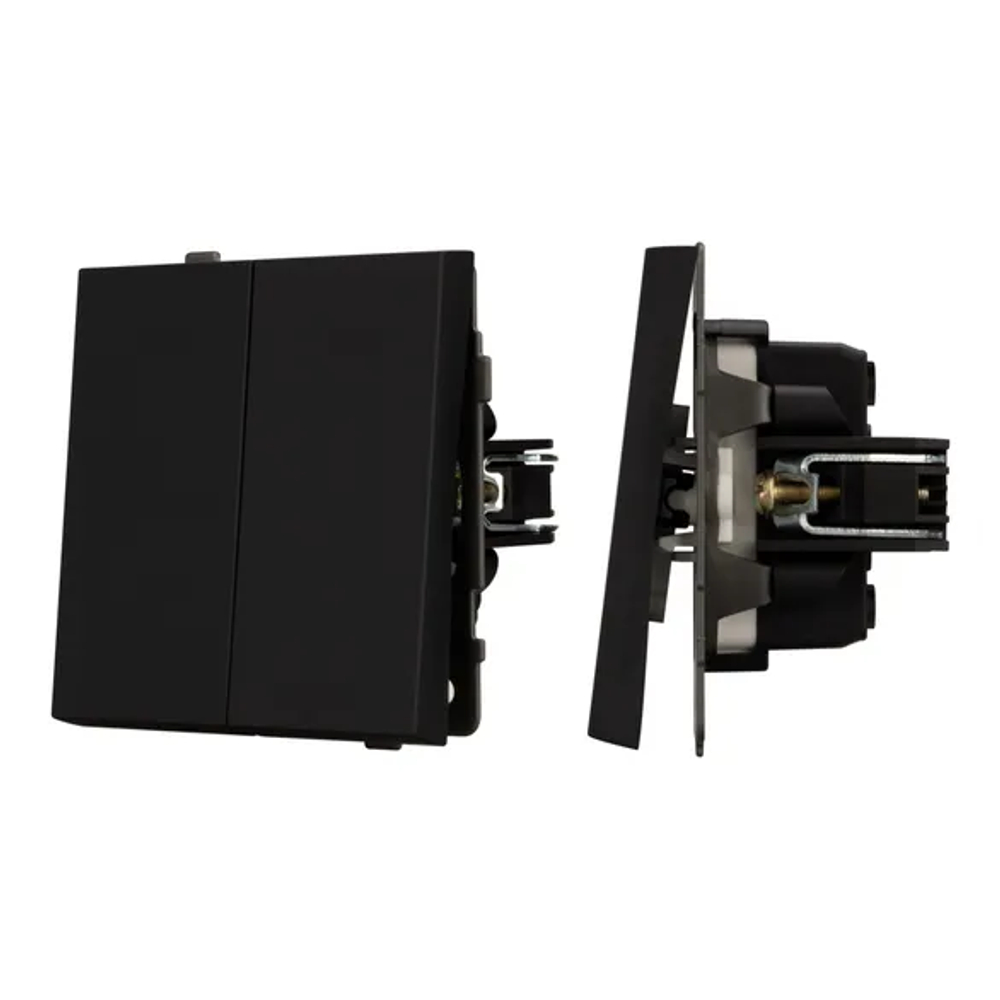 Механизм выключателя двухклавишный проходной SWT-TENDO-MKP2-SFPL-BK (230V, 10A) (Arlight, -) 054553