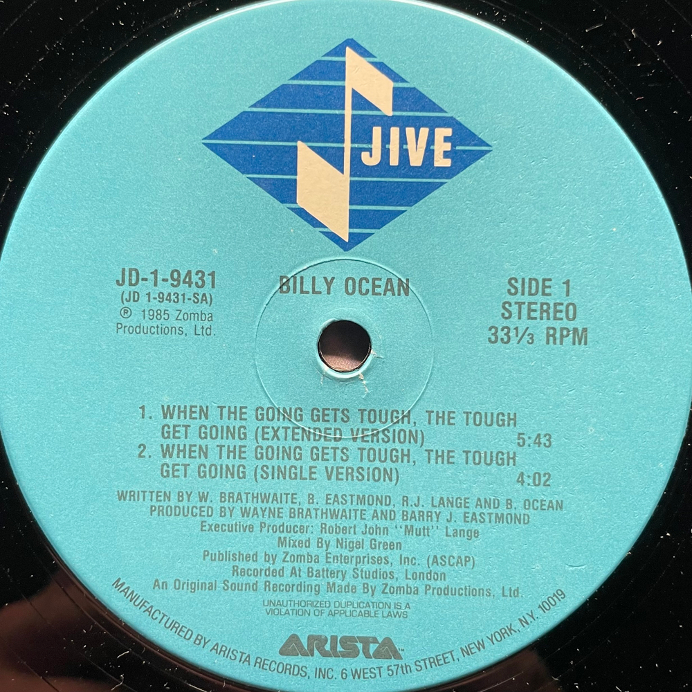 Billy Ocean ‎– When The Going Gets Tough, The Tough Get Going (США 1985г.) EP