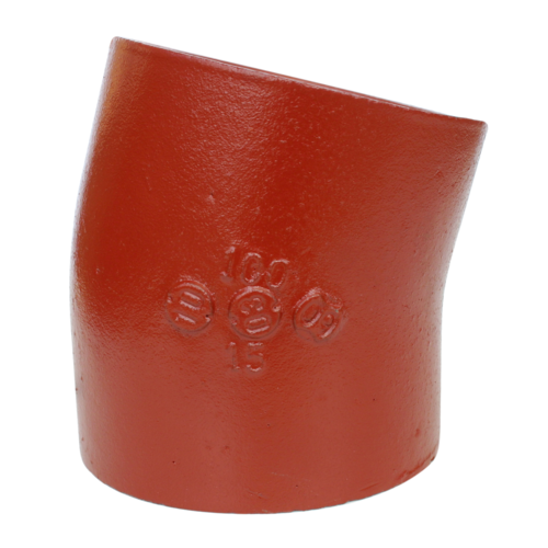 Отвод 15° канализационный чугунный без раструба SML