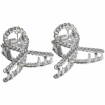 Заколка-краб для волос 2шт «AKS - DesignPRO», завитки, цвет золото и хром, 2,8*2,2см