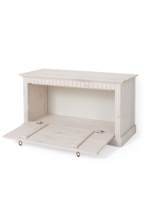 Скамья в прихожую Неаполь 93х50х39 см из массива сосны, деревянная обувница, белый воск