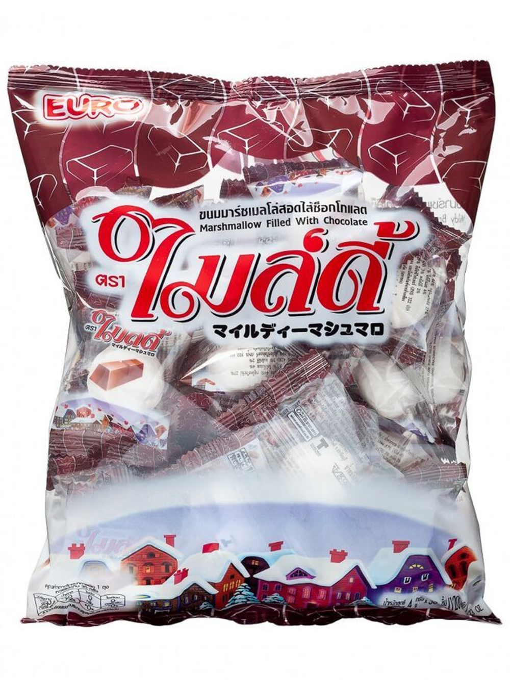 Маршмеллоу со вкусом шоколада 30 шт 120 г Lotte Mildy (мягкая упаковка)