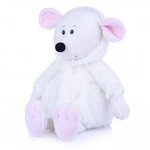 Мышка Мила в белой шубке, 21 см.