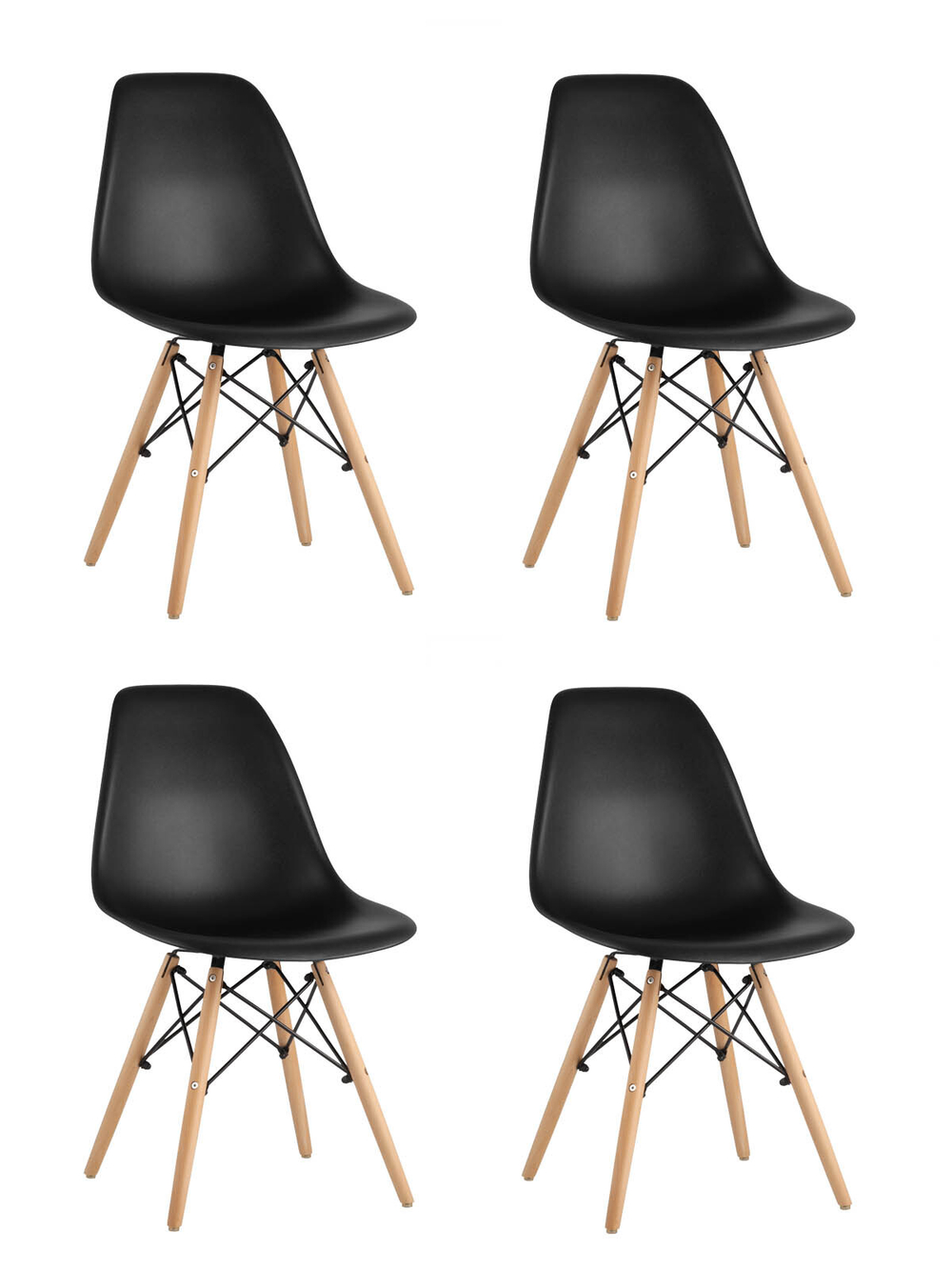 Стул Eames Style DSW черный x4 (разборный каркас)