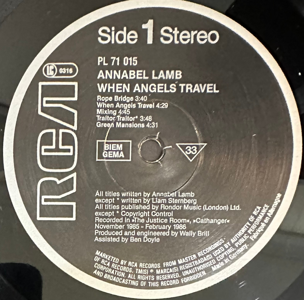 Annabel Lamb - When Angels Travel (Германия 1986г.)