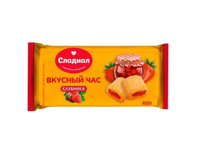 Печенье сдобное Сладиал Вкусный час с клубничной начинкой 400 г