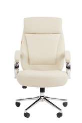 Офисное кресло Chairman 794 Россия хром экокожа светло-бежевая