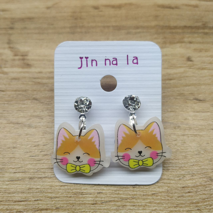 Клипсы Picture Мордашка кошечки кристалл металл серебристый