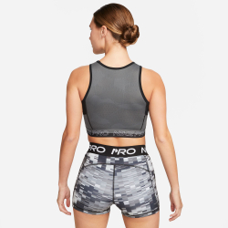 Женская теннисная майка Nike Dri-Fit Performance Cropped Tank Top Women - Black, Grey
