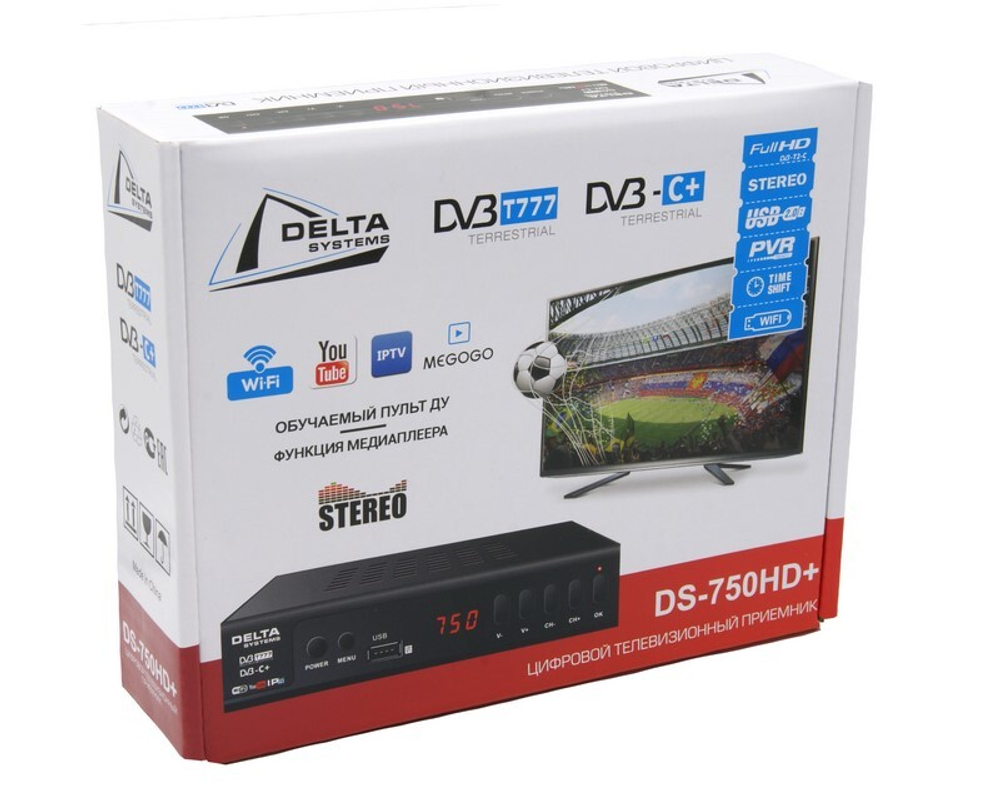 Цифровая ТВ приставка DVB-T-2 DELTA T800 (Wi-Fi) + HD плеер