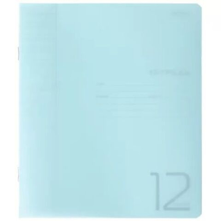 Тетрадь А5 12л косая лин. Hatber пласт.обл. "Бирюзовая" белизна 100%