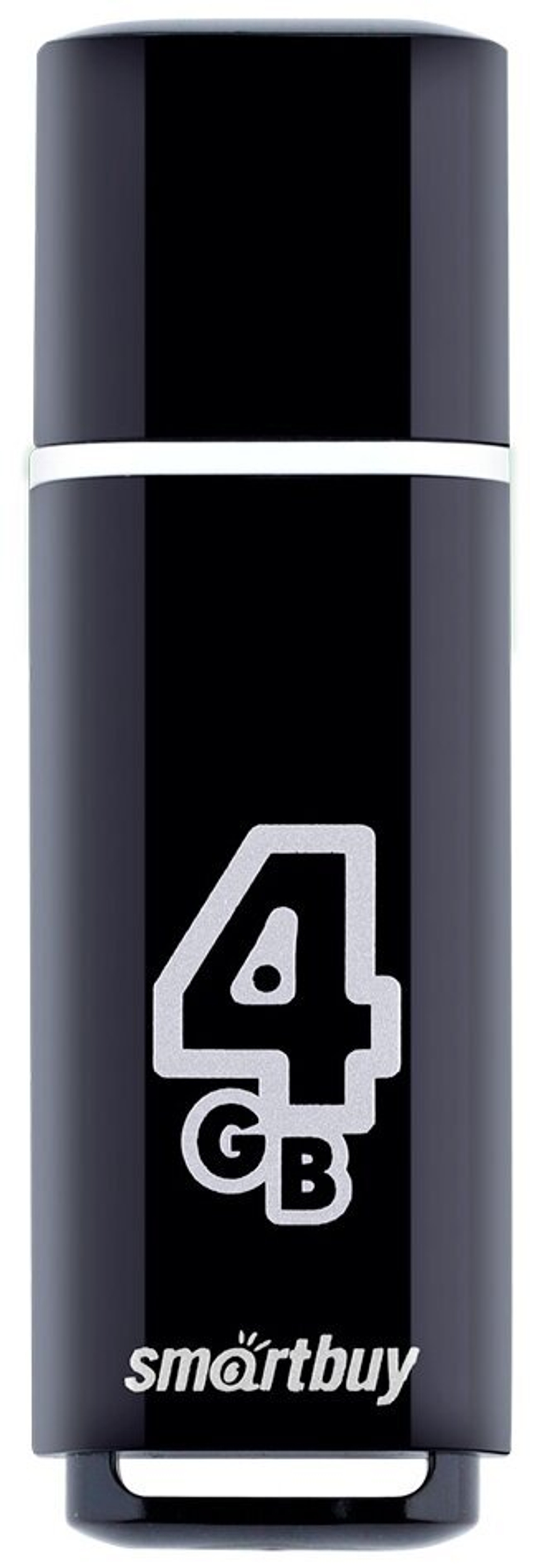 USB флеш накопитель 4 Gb SmartBuy Glossy, USB 2.0, черный, SB4GBGS-K (512764)