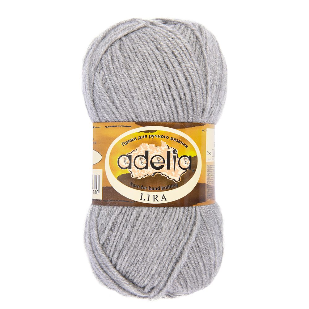 Пряжа Adelia Lira / уп.10 мот. по 50г, 200 м, 18 св.серый меланж Пряжа Adelia Lira / уп.10 мот. по 50г, 200 м, 18 св.серый меланж