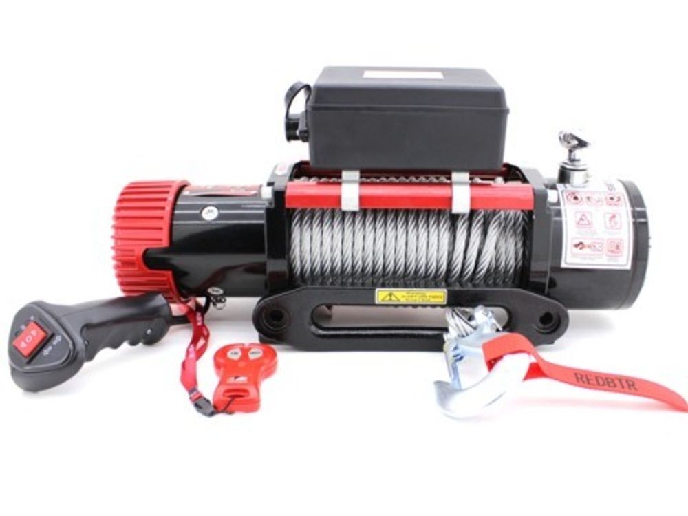 Лебёдка электрическая redBTR серия &quot;HUNTER&quot; 12 (12v) с чугунным клюзом