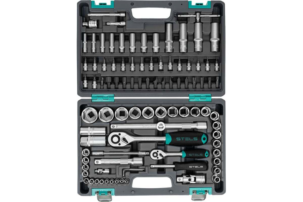 Набор инструментов 1/2",1/4", CrV пласт.кейс 94пре