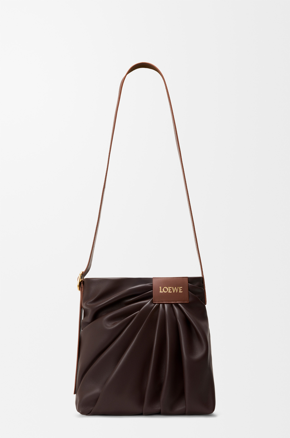 Loewe Сумка-тоут Draped из мягкой овечьей кожи наппа, темно-каштановый
