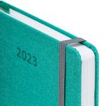 Ежедневник датированный 2023 А5 138x213 мм BRAUBERG "Mosaic", под кожу, бирюза, 114082
