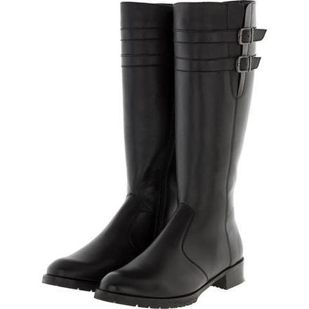 635507 Сапоги женские черные кожа