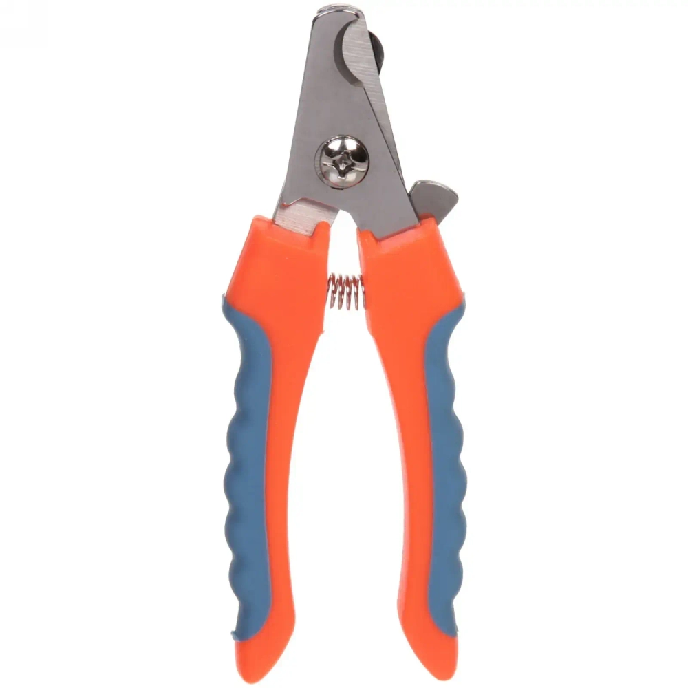 Когтерез для животных «ЗООУЛЬТРА», пружинный механизм, ручки прорезиненные - волна, цвет оранжевый / бирюзовый, 16см