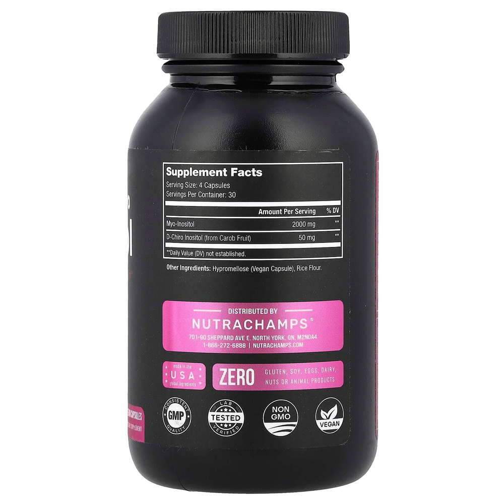 NutraChamps, Myo & D-хиро инозитол, 120 веганских капсул