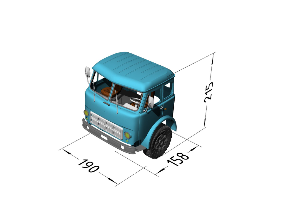 Cab of the truck MAZ-500. Scale 1/14