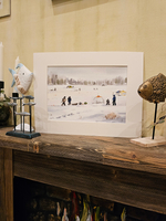 Картина авторская акварельная в паспарту 30х40 см на стену для интерьера "Рыбаки на Можайском..."