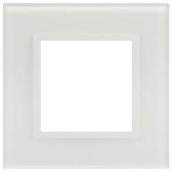 Рамка для розеток и выключателей ЭРА Elegance 14-5101-01М на 1 пост, стекло, белый матовый+бел.