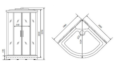 Душевая кабина Timo T-6601 Black