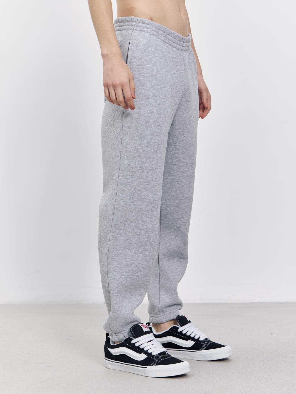 Брюки мусжкие с начесом "jogger fleece" (серый меланж)