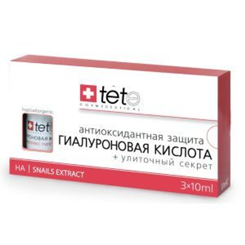 Гиалуроновая кислота + Улиточный секрет/ TETe Hyaluronic Acid + Snail Extract 3*10 ml